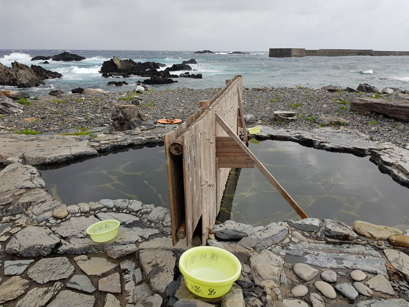 Onsen next to sea in Yakushima Island National Park, Kyushu, Kagoshima, Japan